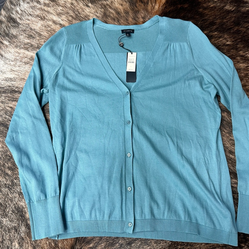 Talbots Blue Button-Up Cardigan